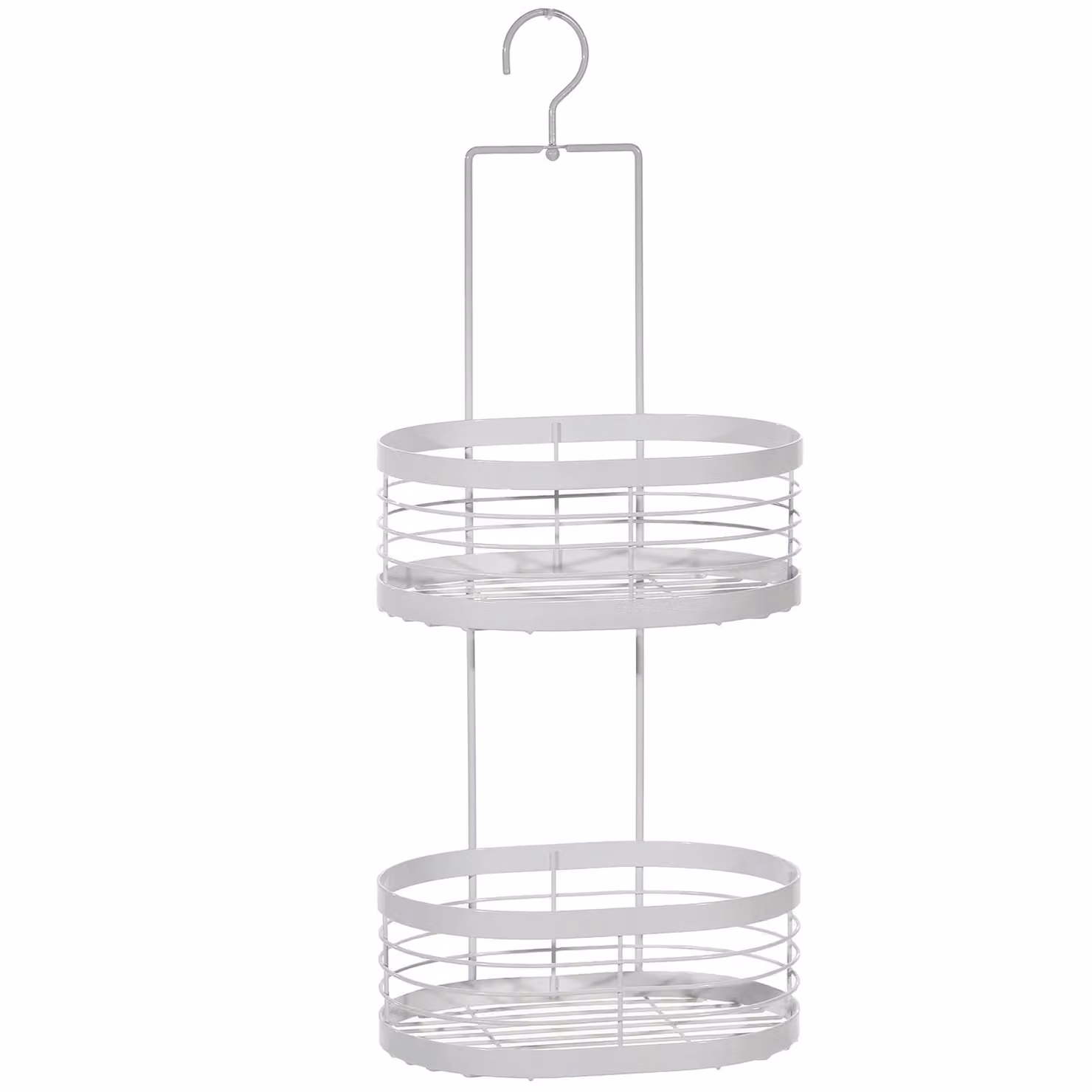 Mensola Doccia con 2 Ripiani in Metallo VESTIAMO CASA Linea Tahoma White H 48 x L 23 x P 16,5 cm
