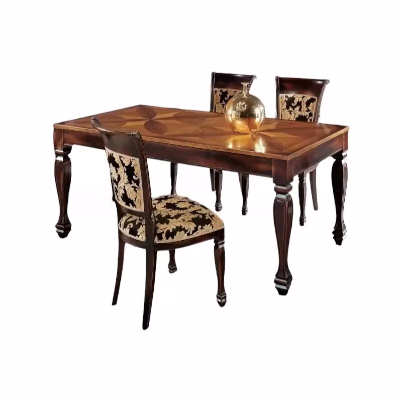 Tavolo rettangolare allungabile in legno con intarsio bicolore stile shabby chic Mobili 2G L: 170 cm, P: 90 cm, H: 77 cm – 2