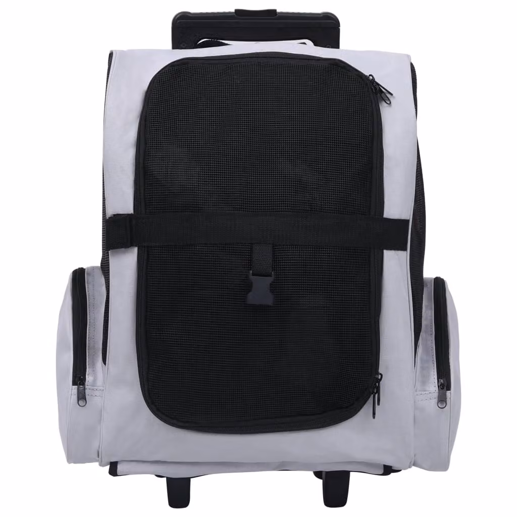 vidaXL Trolley per animali domestici 3 in 1 pieghevole grigio