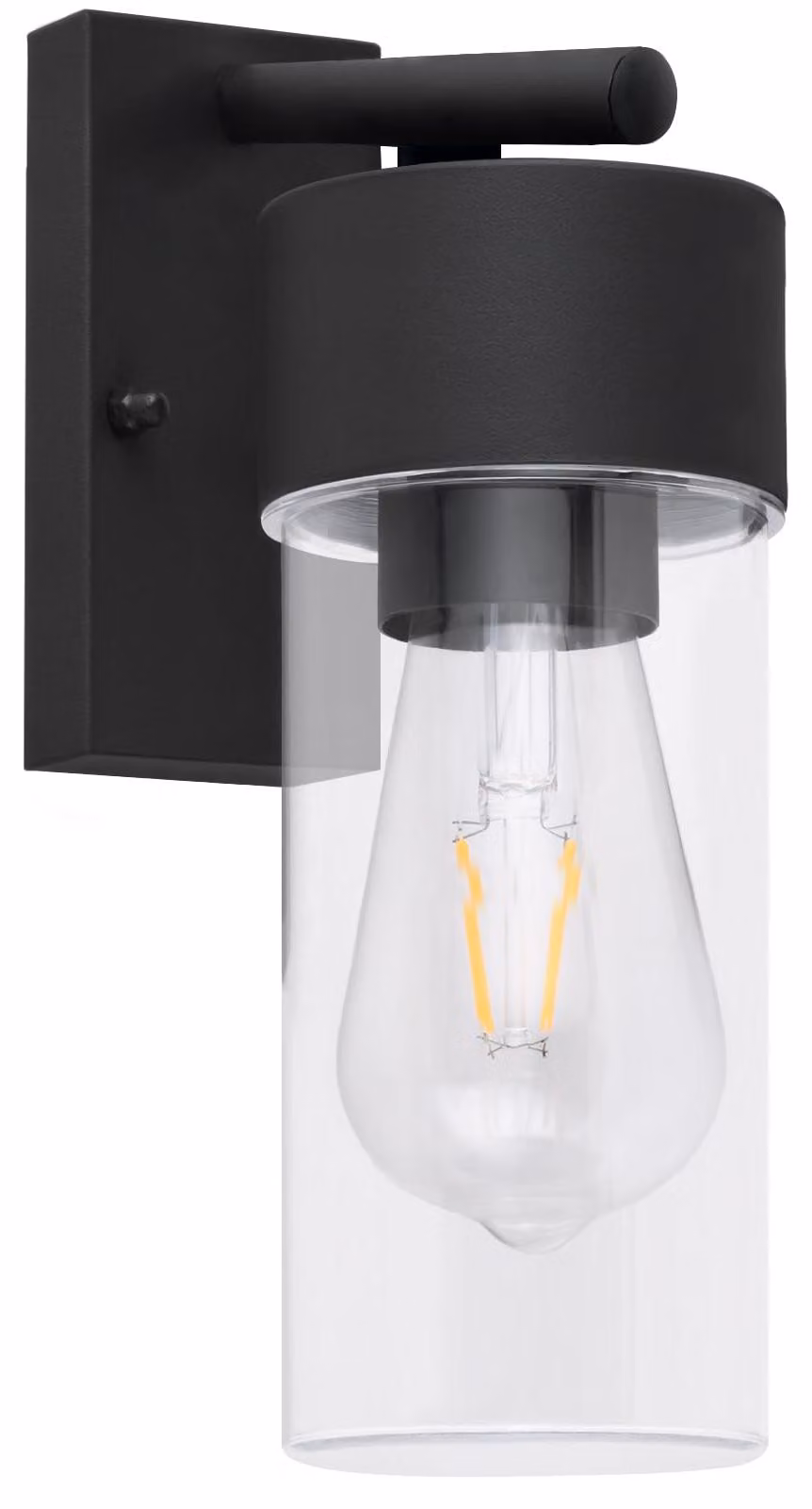 Lampada da parete esterna, attacco E27, grado di protezione IP44, colore nero, dimensioni 23x16x6 cm