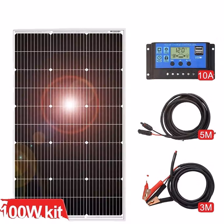 Pannello solare, uscita 18V, impermeabile e stabile, set da 100W