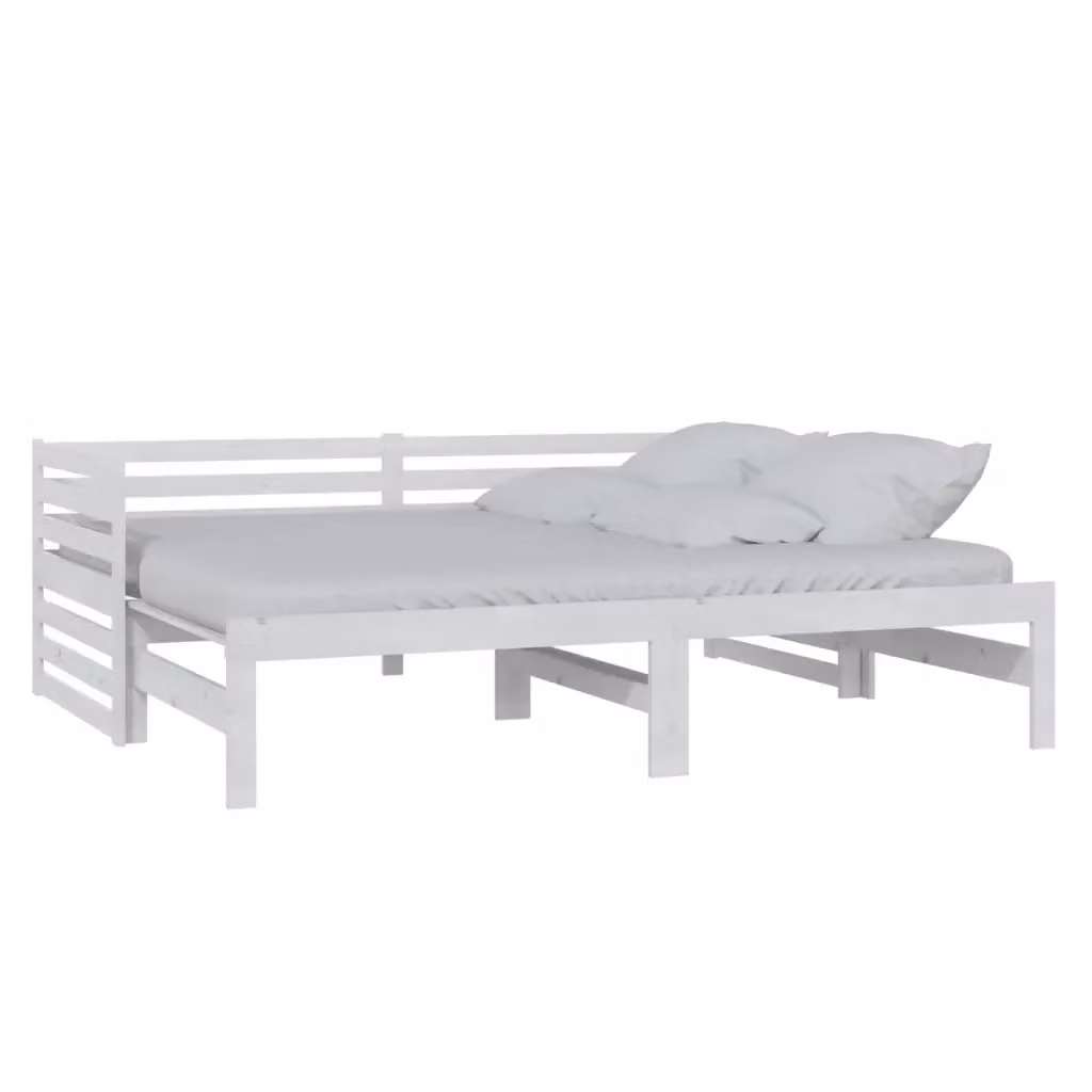 Dormeuse estraibile bianca vidaXL in legno massello di pino L/P/H: 203.5 x 90 x 68.5 cm – 2