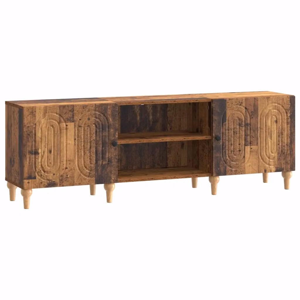 Mobile TV moderno in legno color marrone con scomparti multimediali L: 150 cm, P: 31 cm, H: 50 cm – 2