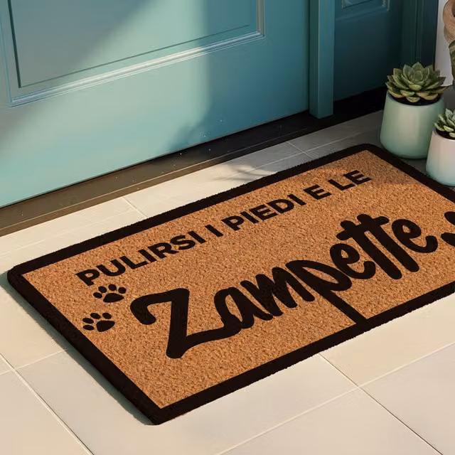 Zerbino rettangolare Pulire le zampette con fondo antiscivolo marrone L: 70 cm, P: 40 cm