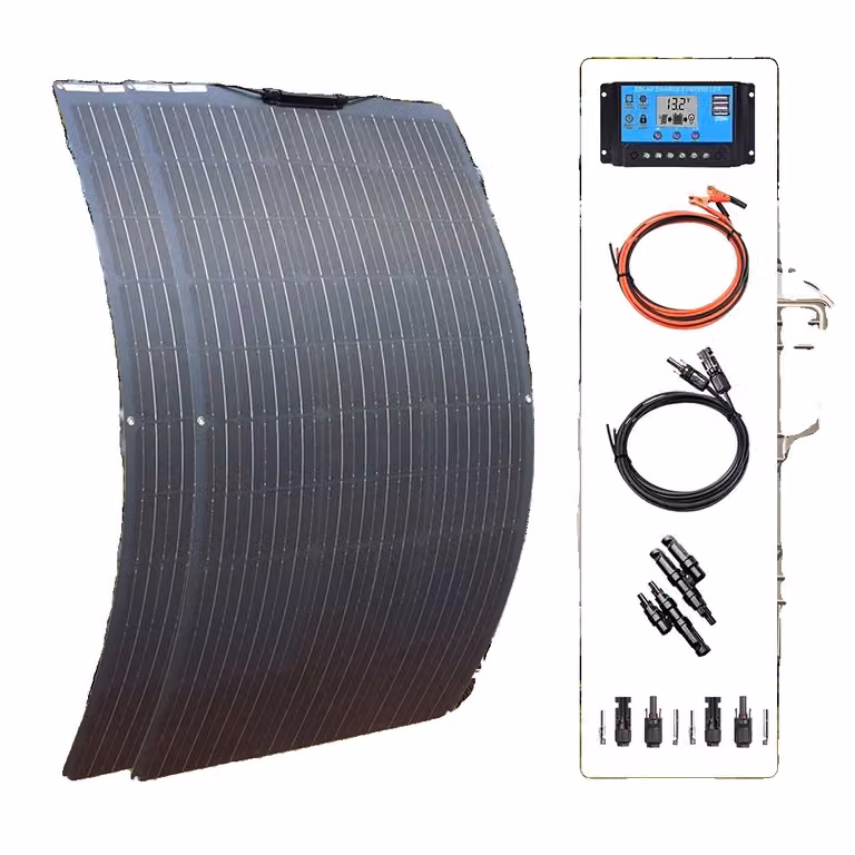 Kit di pannelli solari, design flessibile, alta efficienza, 12V/24V, 200W