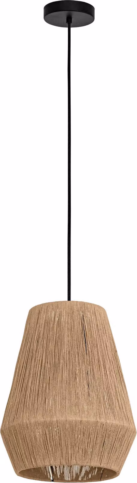 Lampadario A Sospensione Vintage Alderney Acciaio Nero Filo Tessile 1 Luce E27