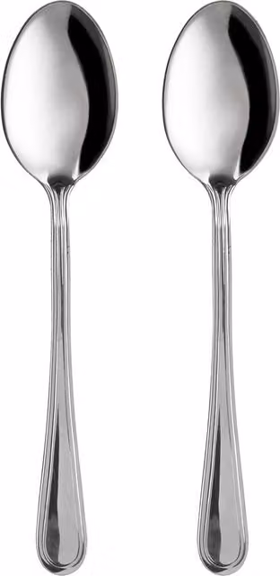 Set di 2 cucchiaini City EME in acciaio inox argentato lucido