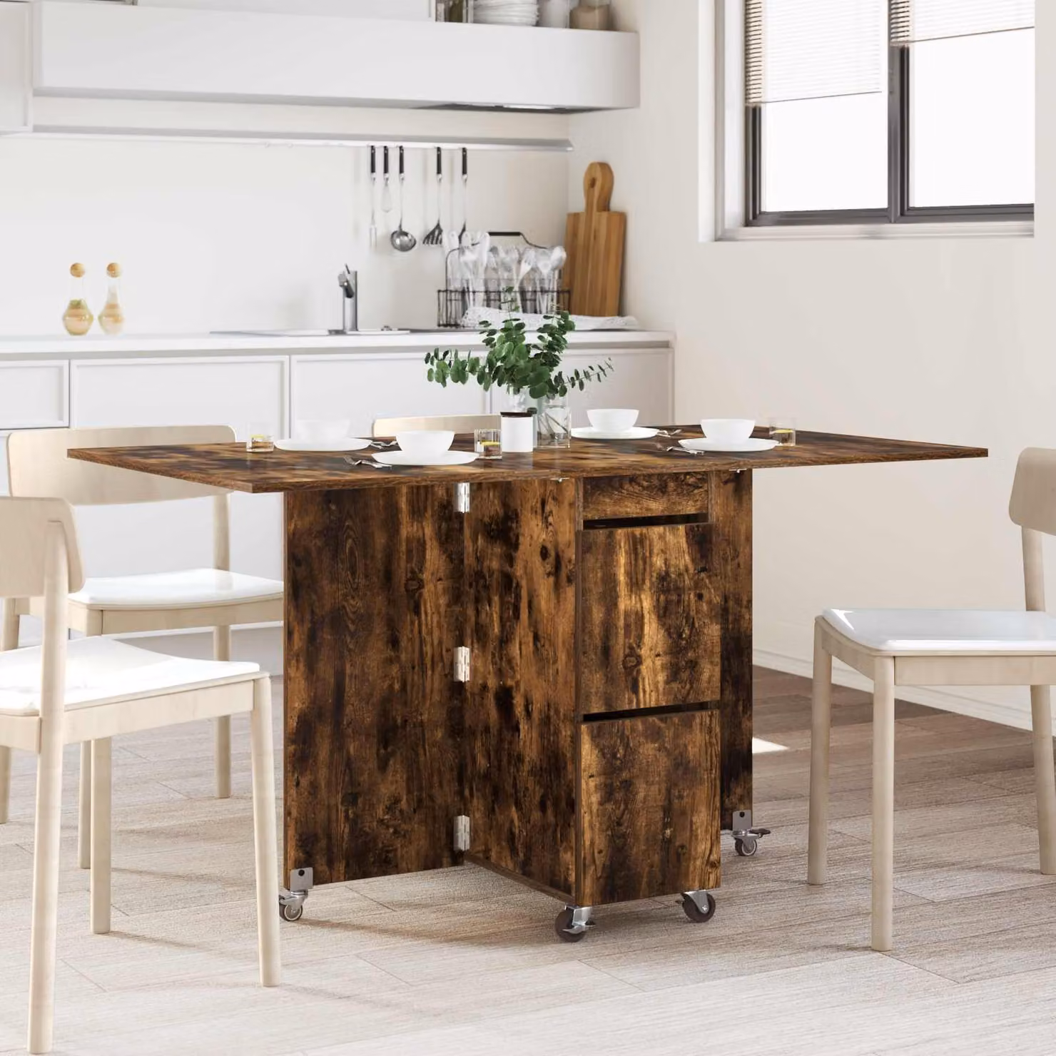 vidaXL Tavolo da Pranzo Moderno Rettangolare in Legno Ingegnerizzato Marrone e Nero L: 140 cm, P: 80 cm, H: 77 cm