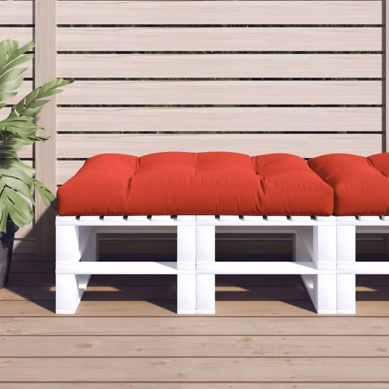 vidaXL Cuscino per Pallet Rosso in Poliestere, Impermeabile e Resistente ai Raggi UV, L 120 x P 80 x H 12 cm