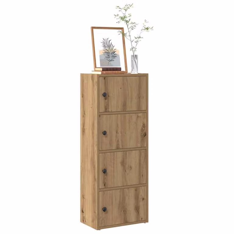 Libreria moderna vidaXL in legno rovere marrone con ante a battente e ripiani interni, L/P/H: 40 x 24 x 102 cm