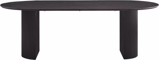 Tavolo da pranzo ovale VAGOS effetto legno marrone scuro lunghezza 220cm, ideale per una sala da pranzo accogliente