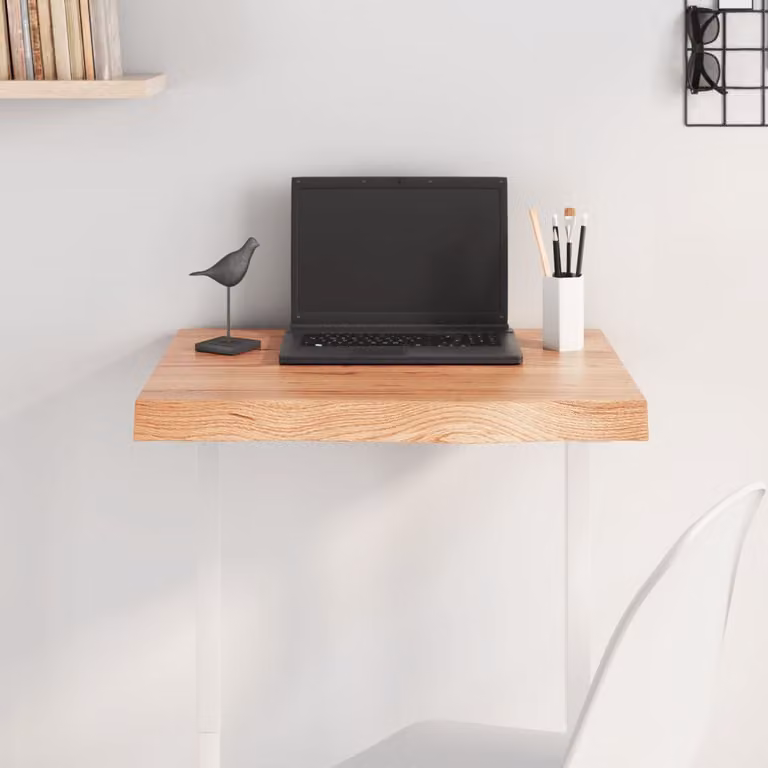 Piano Tavolo in Rovere Massello con Bordo Naturale Marrone vidaXL L: 60 cm, P: 50 cm, H: 24 cm