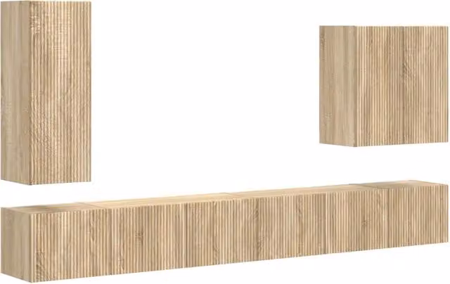 Set di Mobiletto da TV a Parete 6 pz | Armadietto TV | Mobile Porta TV Rovere Sonoma