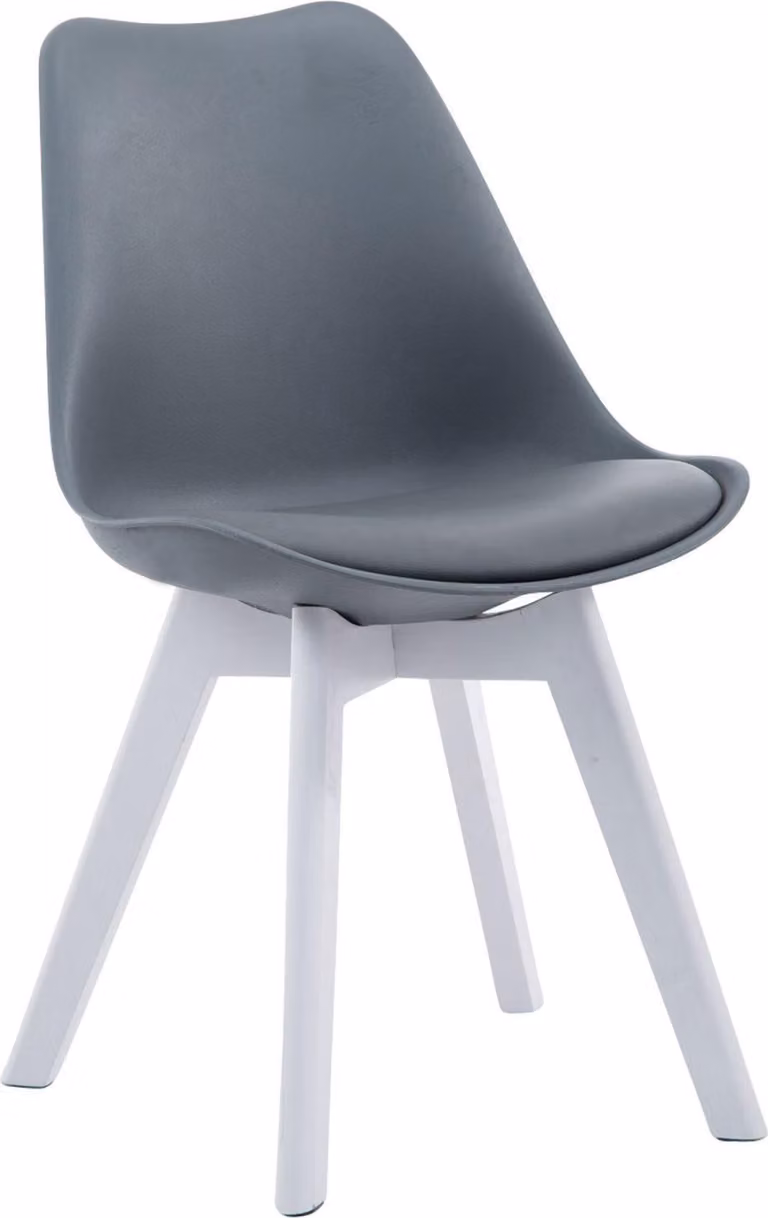 Sedia da pranzo moderna - sedia da pranzo - posizione di seduta confortevole | colore: grigio | colore base: bianco