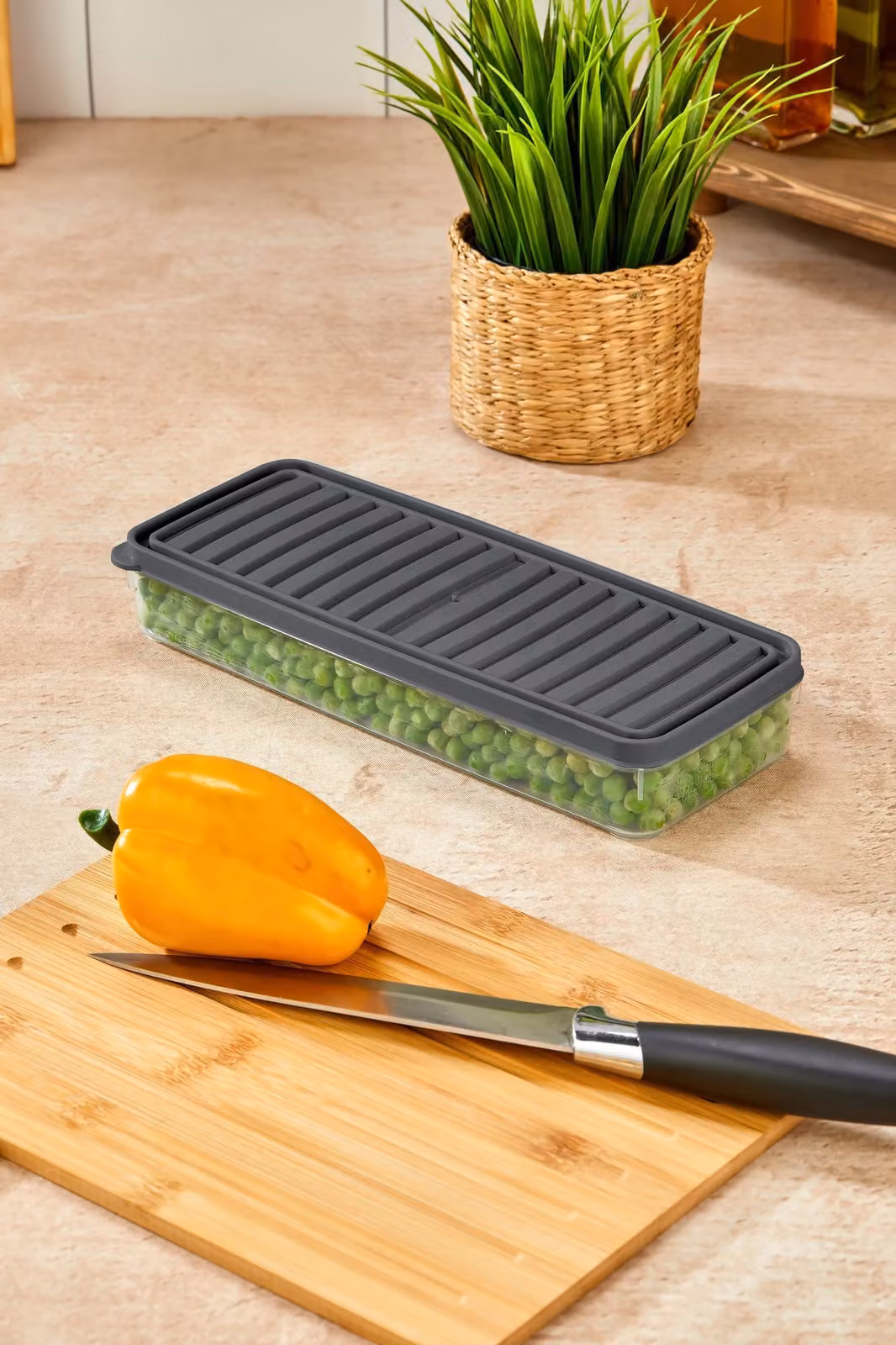 Hermia Concept, VÝTABOX4'LÜ-ANTRASÝT 1LT, set di contenitori (4 pezzi), antracite, 100% PLASTICA, 26,5 x 5 x 10,5 cm