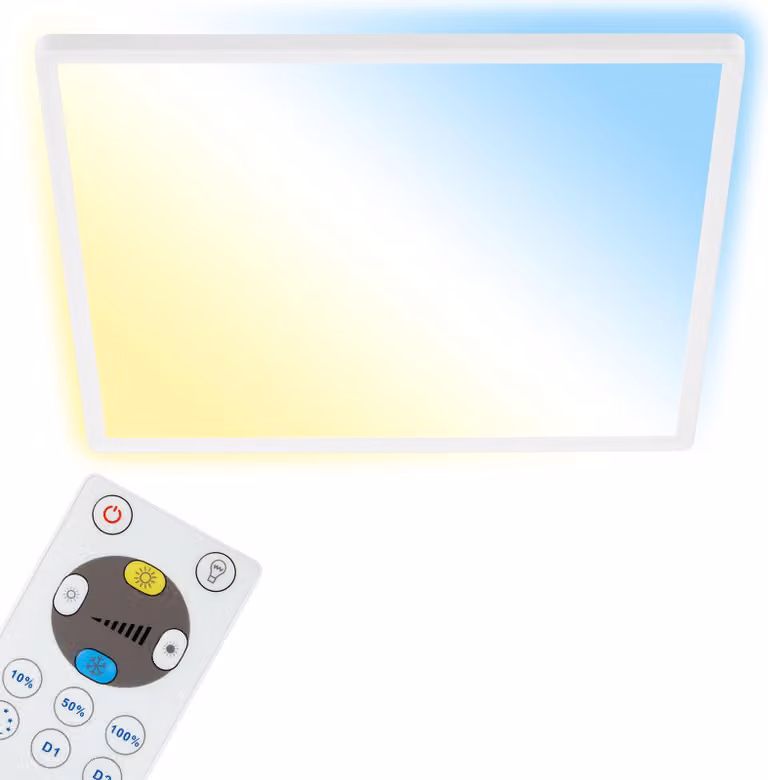 Pannello LED dimmerabile Telecomando Ultrapiatto CCT 22 W bianco Plastica Briloner