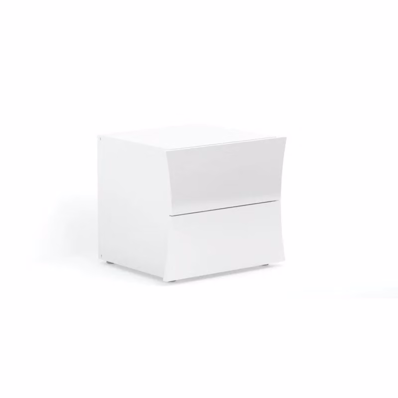 Comodino Arco TECNOS - WEB FURNITURE con 2 cassetti, Bianco Lucido, L 50 cm x P 41 cm x H 40 cm – 2
