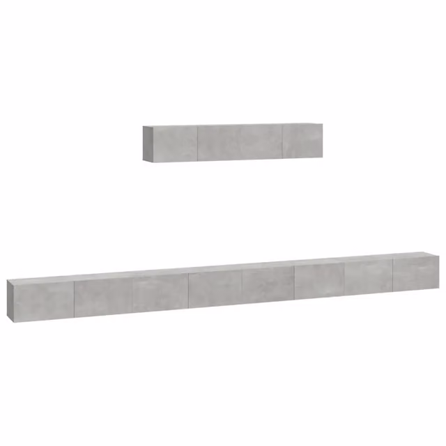 Set di Mobili Porta TV 6 pz | Armadietto TV | Mobile Porta TV Grigio Cemento in Legno Multistrato