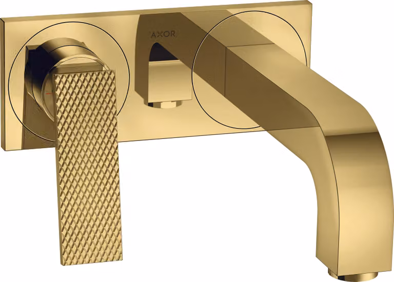 hansgrohe AXOR Citterio Mitigeur de lavabo, finition losange, encastré, saillie 220mm, vidage non verrouillable, avec plaque, 39171990, 39171990