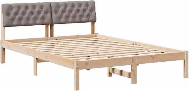 Letto matrimoniale | Letto per adulti | Struttura del Letto con testiera Marrone e taupe 135 x 190 cm