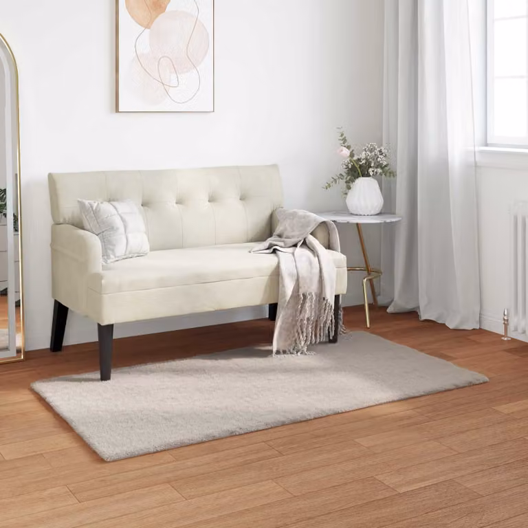 vidaXL Tappeto in ecopelliccia beige antiscivolo e lavabile