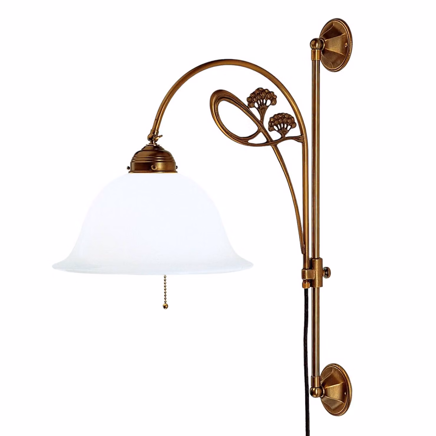 Berliner Messinglampen Applique da parete ATHEN, dimmerabile, Bronzo / Ottone antico, Soggiorno / Sala da pranzo, Ottone, Antico, Applique