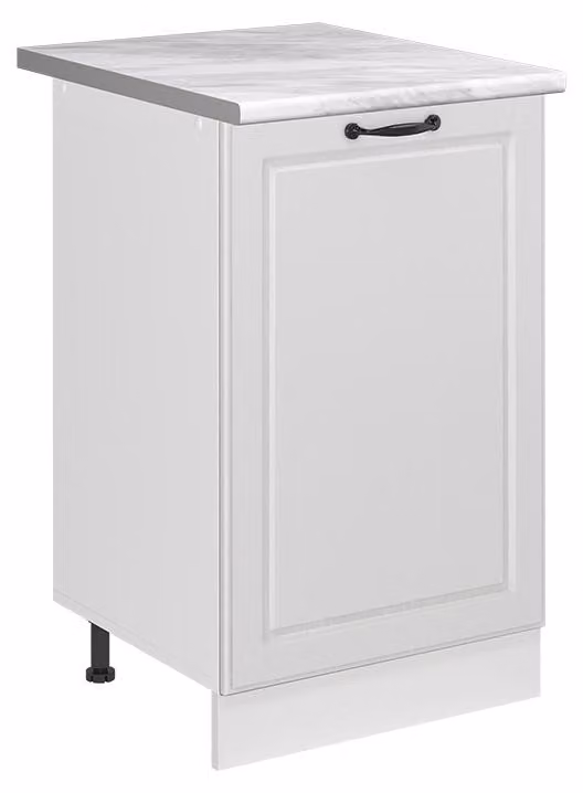 Mobiletto base cucina Vicco R-Line Bianco country/Bianco 50 cm piano di lavoro Marmo, Model 70130