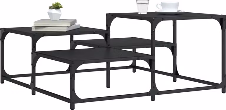 Maison Exclusive - Tavolino nero 87,5x87,5x40 cm Materiale ligneo