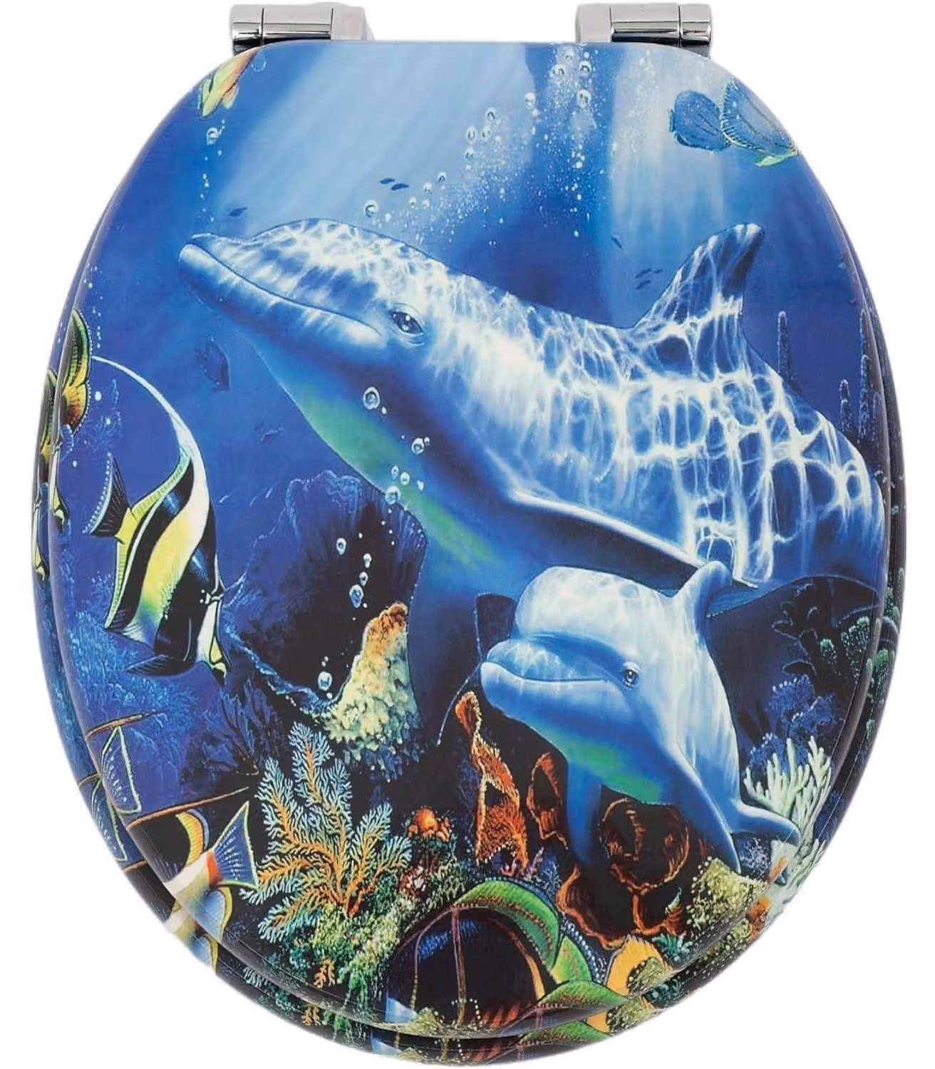 Copertura per WC con sistema di abbassamento automatico, decorata, in legno, MDF, 43,5 x 37,5 cm