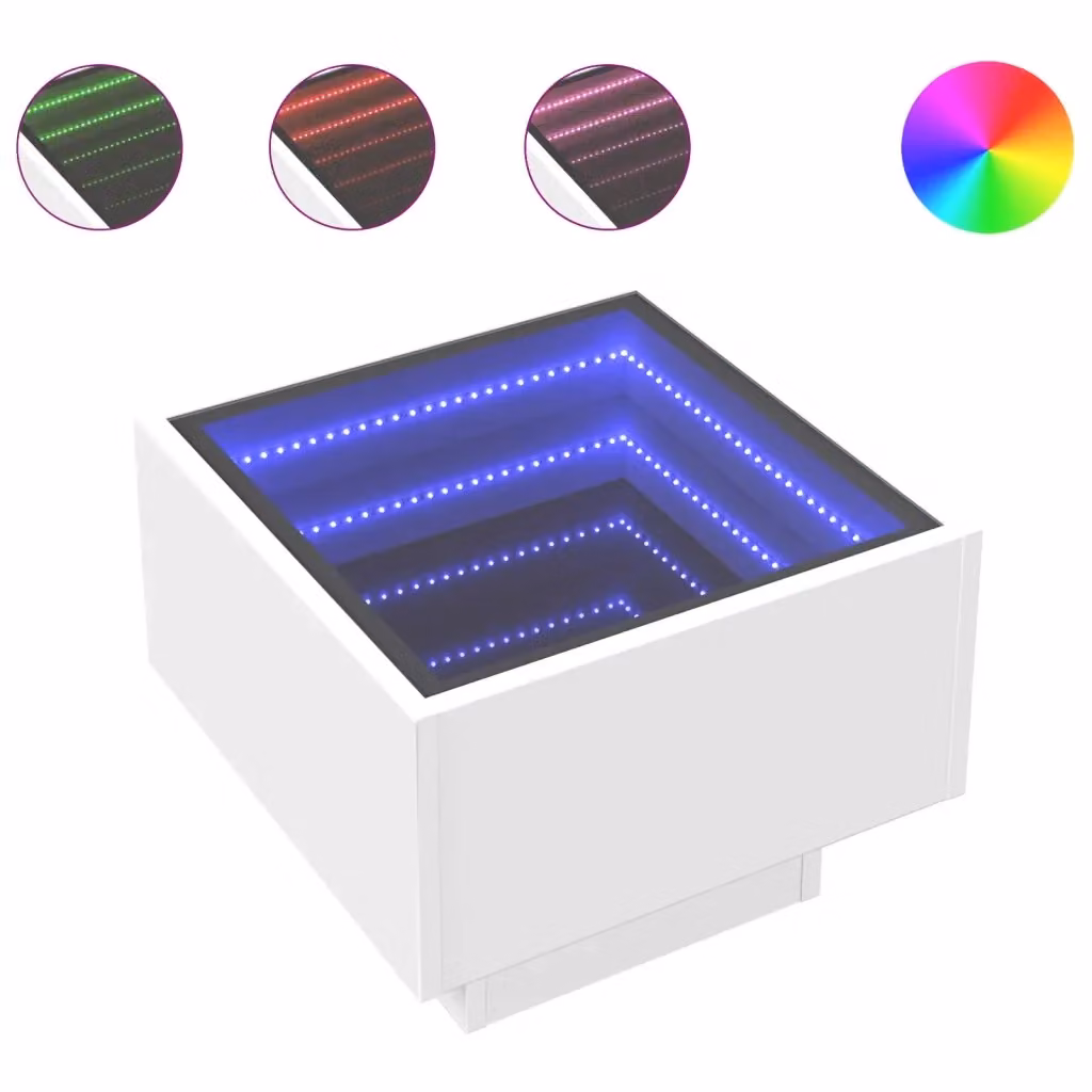 Comodino con LED Infinity Design Mania Bianco L/P/H: 40 x 40 x 30 cm – 2