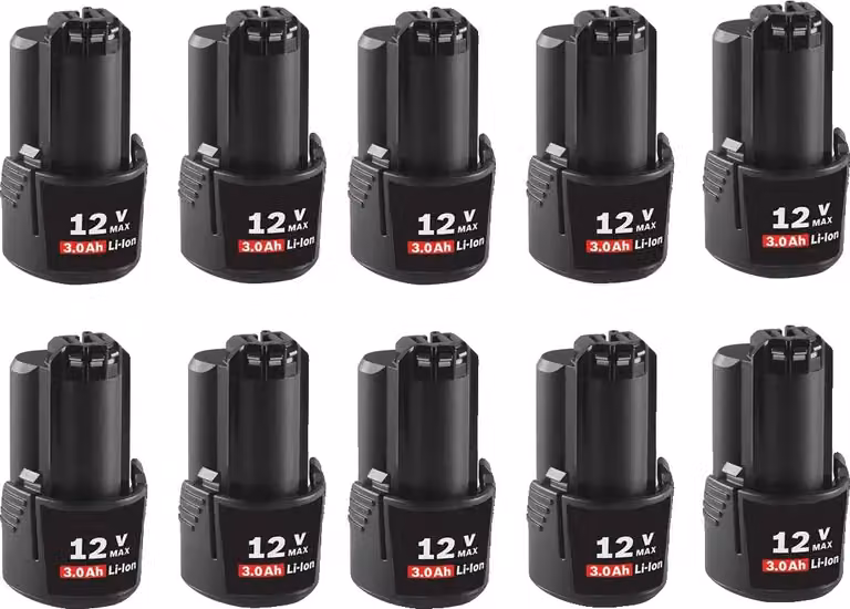 Batteria di ricambio per elettroutensili Bosch, capacità 3000mAh, 10,8V/12V Max, 10 PEZZI