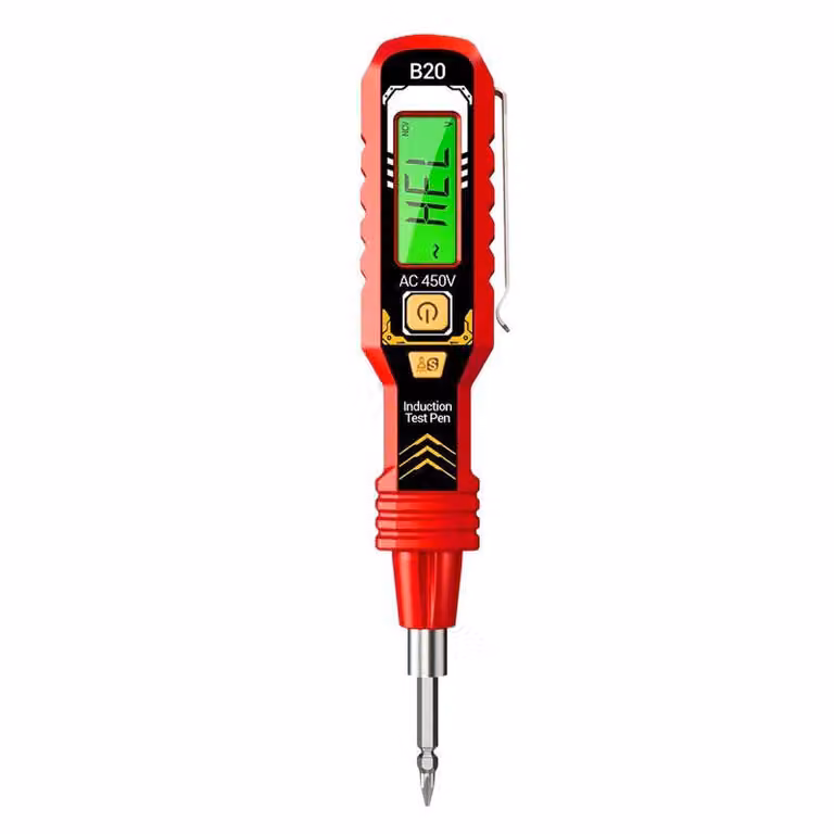 Verificatore di tensione 50-60 Hz sicuro, con LED bianchi integrati, multimetro digitale, misuratore di tensione - VOLTIORA