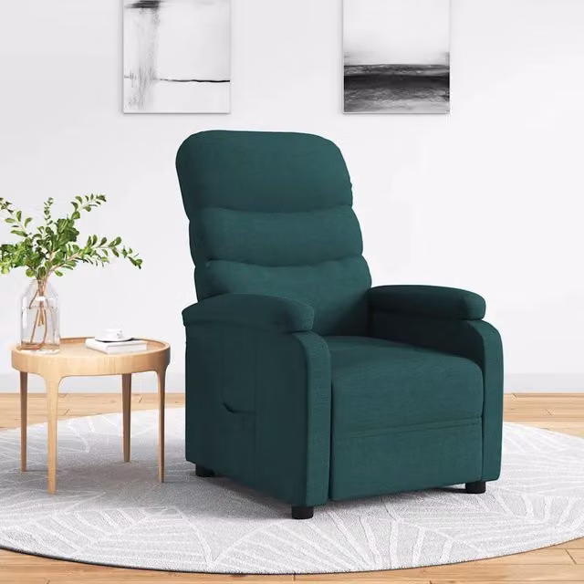 Divano Sedia-Poltrona Reclinabile in Tessuto Verde Scuro 490608