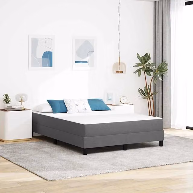 Materasso da Letto Grigio chiaro 140 x 190 cm Tessuto 42008286