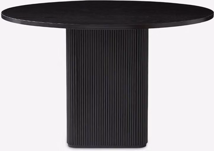 120 cm nero, tavolo da pranzo rotondo in legno per cucina e soggiorno Tiwit - Nero