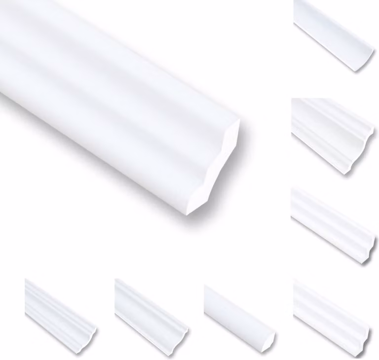 MDEKOR 100 metri di Cornici per Soffitto in Polistirene XPS Profilo Decorativo Bianco 15x25 cm Pacchetto Risparmio NS25
