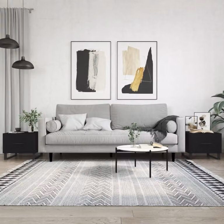 Maison Exclusive - Tavolini da salotto 2 pz. Nero 50x50x40 cm Materiale ligneo