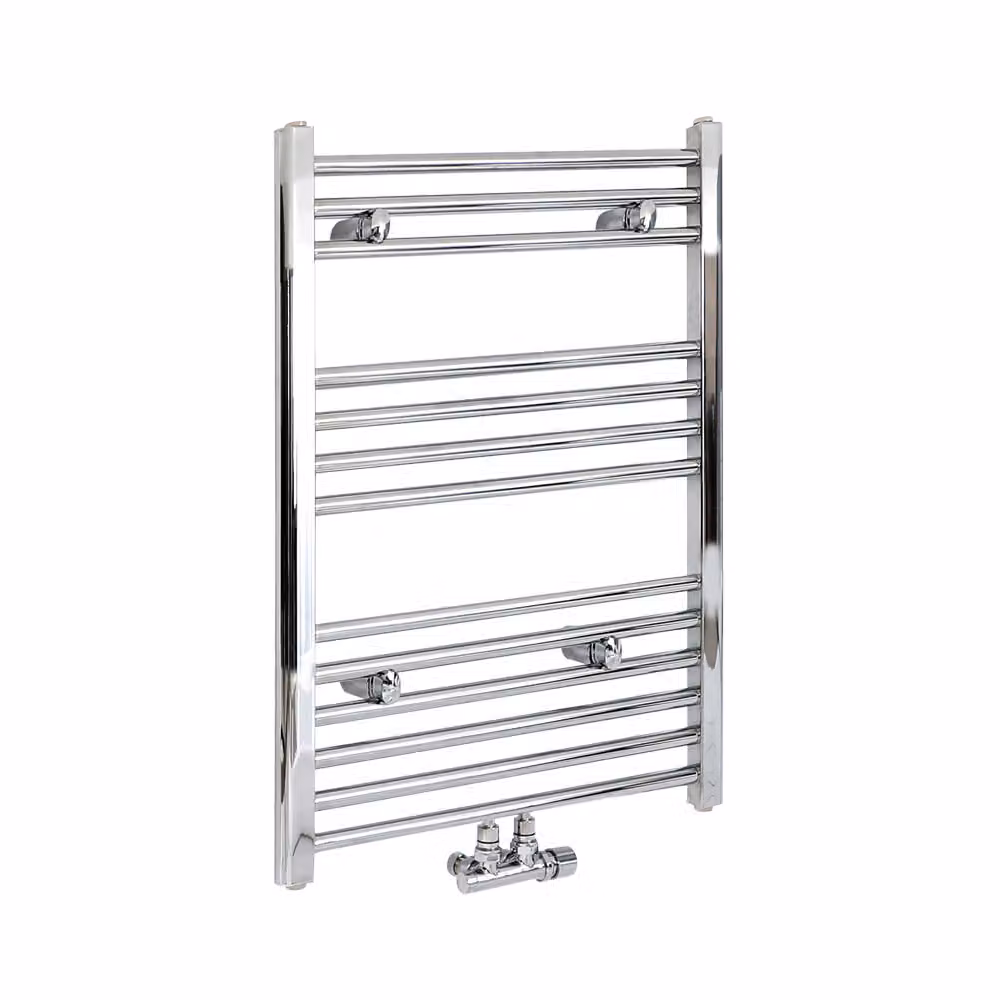 Scaldasalviette di Design Cromato - Termoarredo Bagno con Attacco Centrale - 235W - 803 x 500mm - Neva