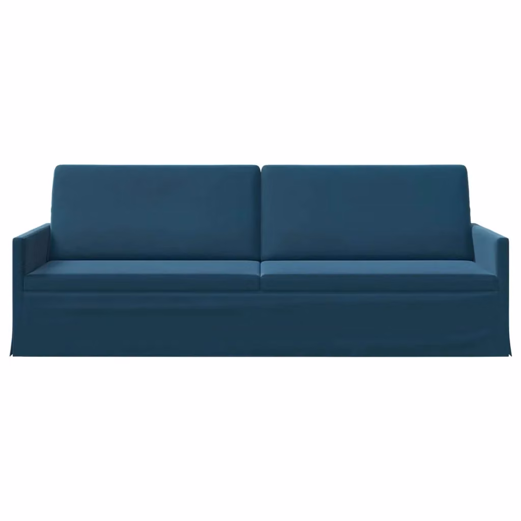 Divano a 3 posti moderno vidaXL in velluto blu con struttura in metallo L: 220 cm, P: 81 cm, H: 82 cm – 2