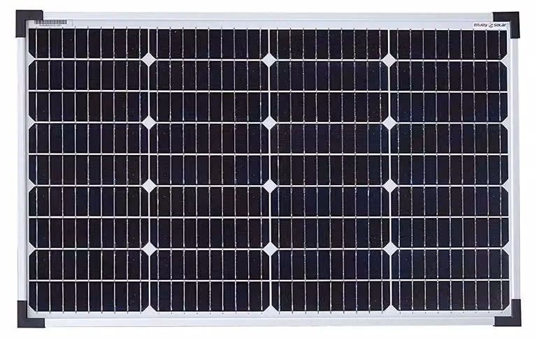 Pannello solare monocristallino da 50 W, 12 V - Telaio in alluminio - 43,5 x 3,5 cm - Adatto per camper, balconi, barche - Pannello solare