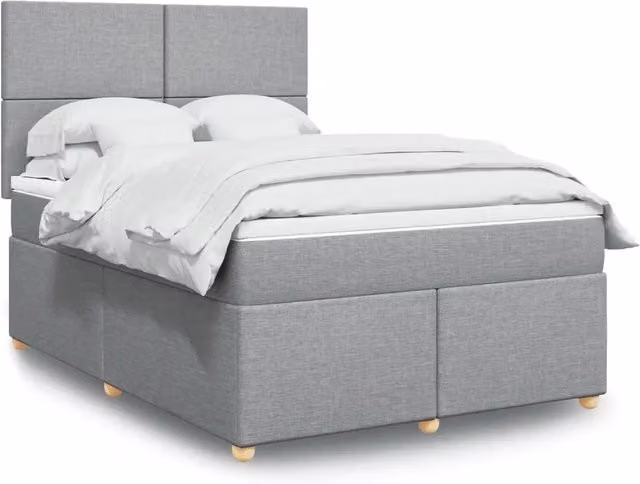 Letto Ibrido con Materasso vidaXL Grigio Chiaro e Bianco L/P/H: 140 x 200 cm