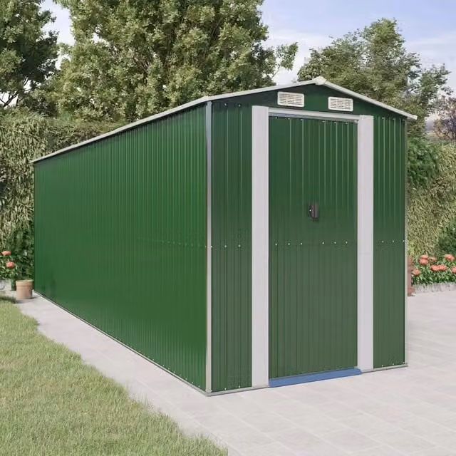 Capanno da Giardino Videx in Acciaio Zincato Verde L: 606 cm, P: 192 cm, H: 223 cm – 1