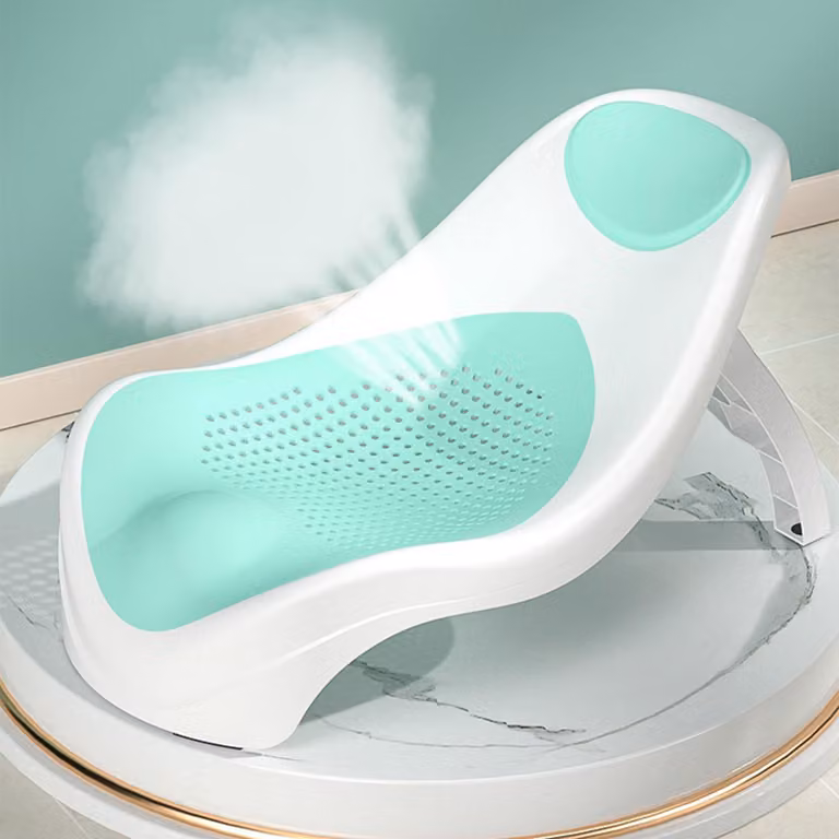 Supporto per vaschetta da bagno, ripiegabile, antiscivolo, fori traspiranti, supporto per doccia per neonati, verde