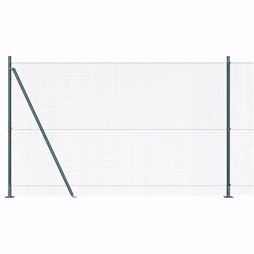 Recinzione Metallica Saldata vidaXL con Base in Cemento Verde 25 x 1,5 m – 2