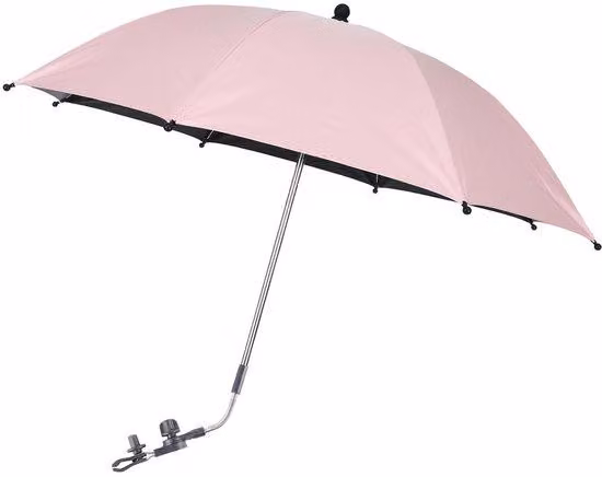 Ombrellino per passeggino, diametro 75 cm, rosa, con morsetto e clip, protezione UV 50+