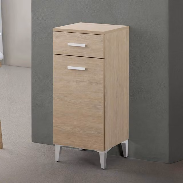 Base multiuso Desya per bagno con anta e cassetto, colore rovere dolomite, L: 35 cm, P: 34 cm, H: 83 cm