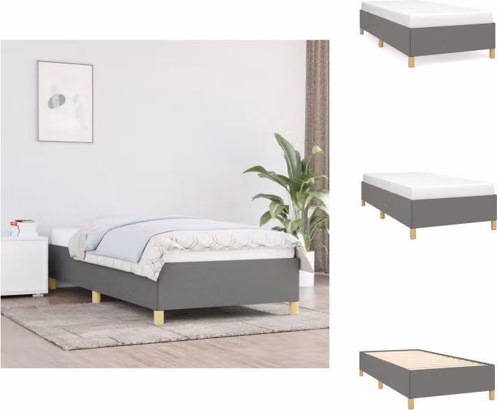 vidaXL Struttura letto grigio scuro 80x200 cm in tessuto - Letti e strutture letto