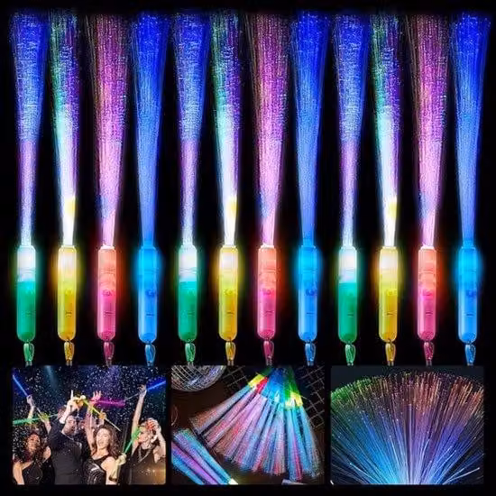 12 bastoncini e sfere luminosi in fibra di vetro a LED, ideali per decorazioni di feste, compleanni e Natale