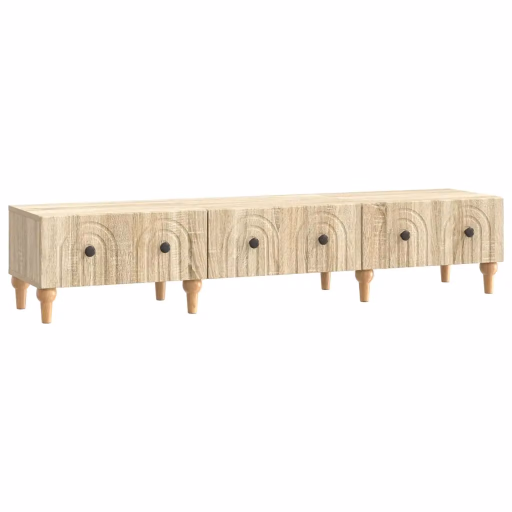 Mobile TV moderno DESIGN IN in legno ingegnerizzato color rovere sonoma e beige, L: 147 cm, P: 34,5 cm, H: 30 cm – 2