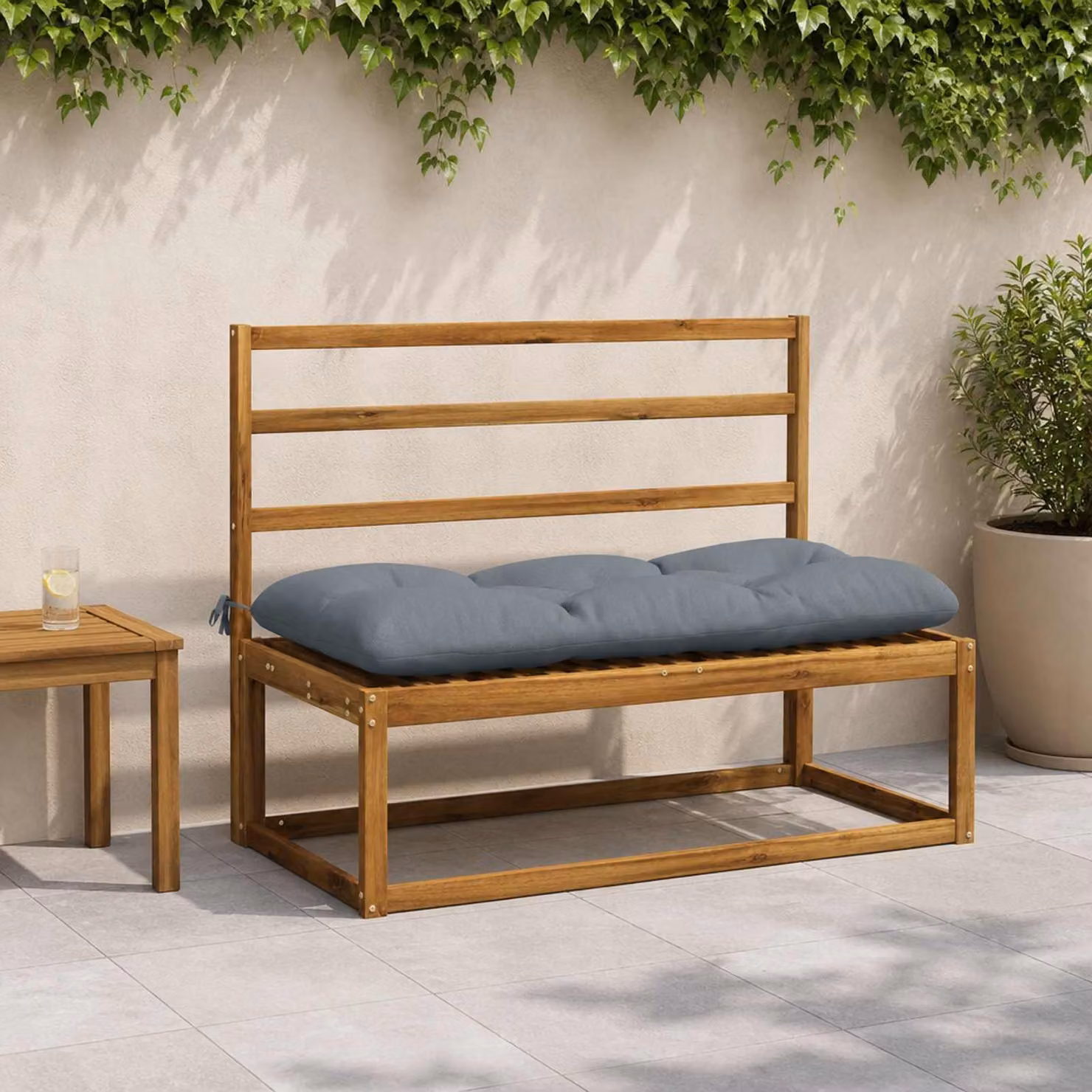 Set di 2 cuscini per panchina vidaXL VIANEN in poliestere blu con imbottitura in schiuma e coperture lavabili